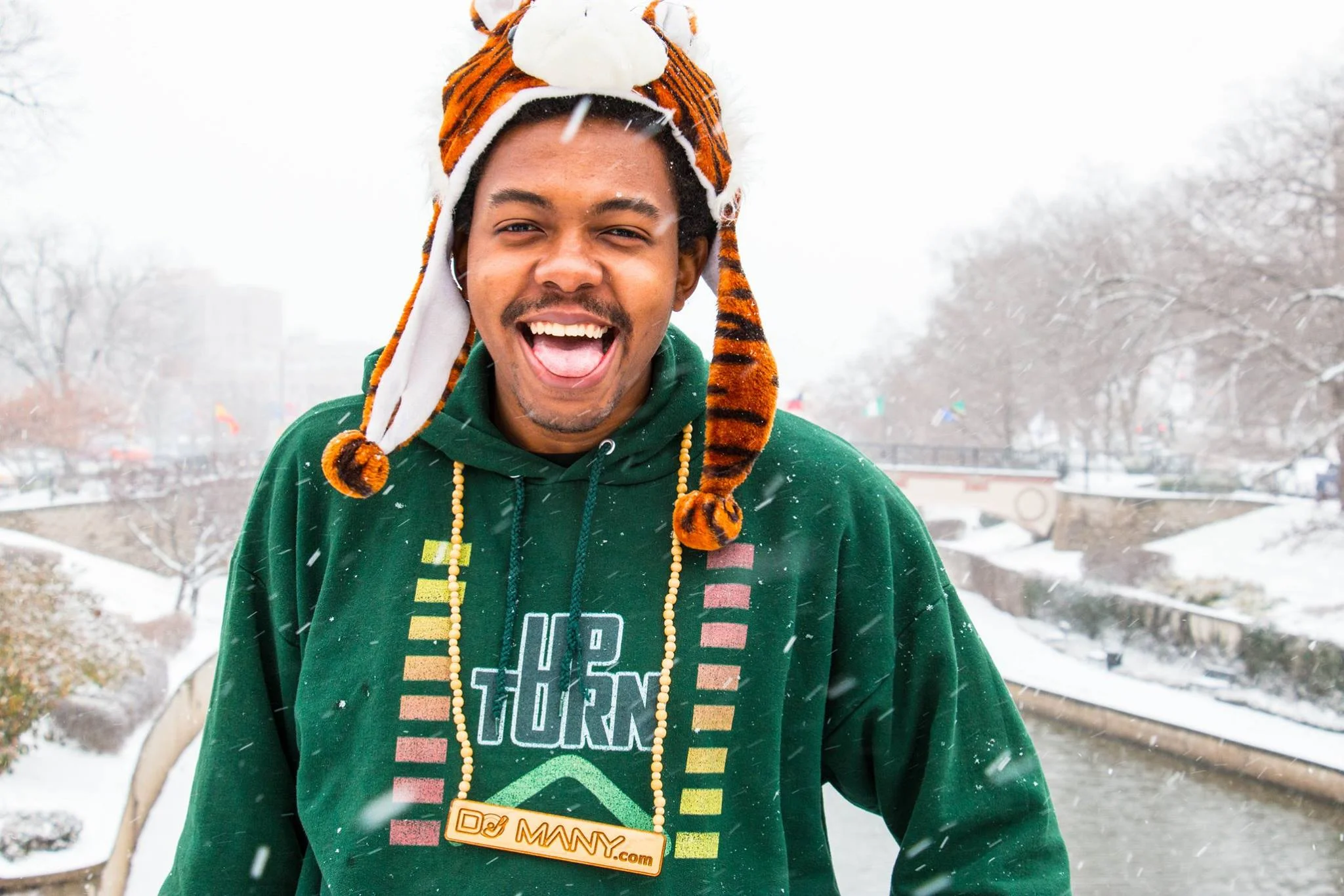 DJ Many in the snow