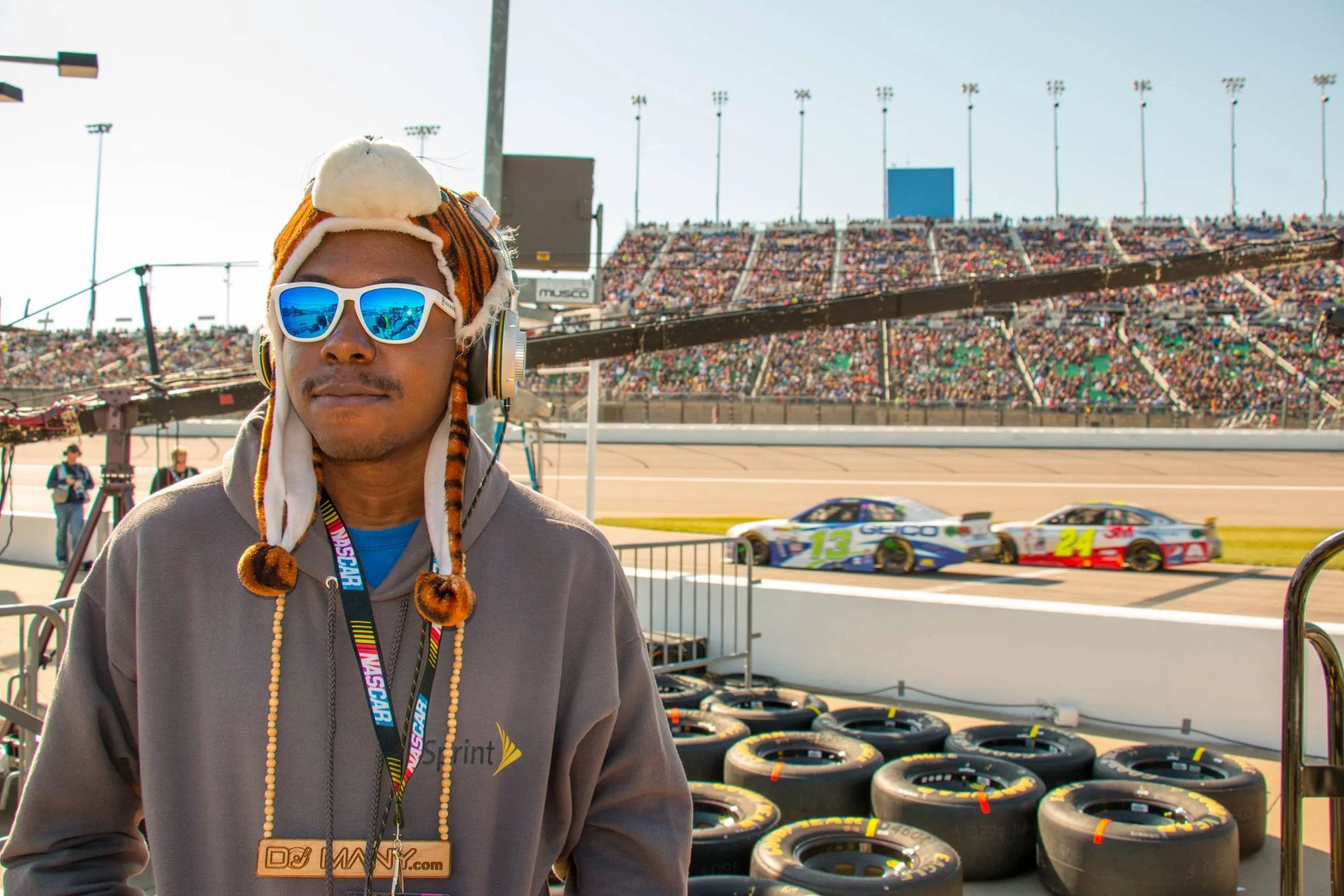 DJ Many at the racetrack